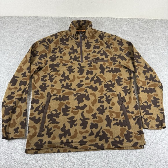 Orvis Hill Country Microfleece 1/4 Zip Pullover Mens Large 1971 Camo Sweater - Picture 2 of 6